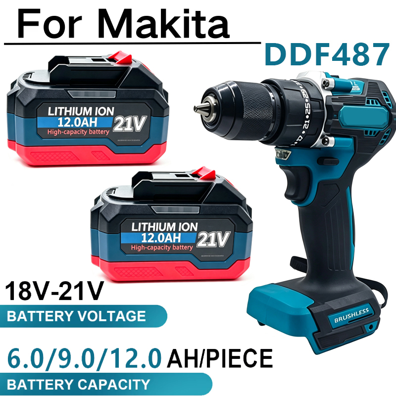 Makita Drill Ddf484 - Baterai 18-21V 12.0Ah Baterai Isi Ulang